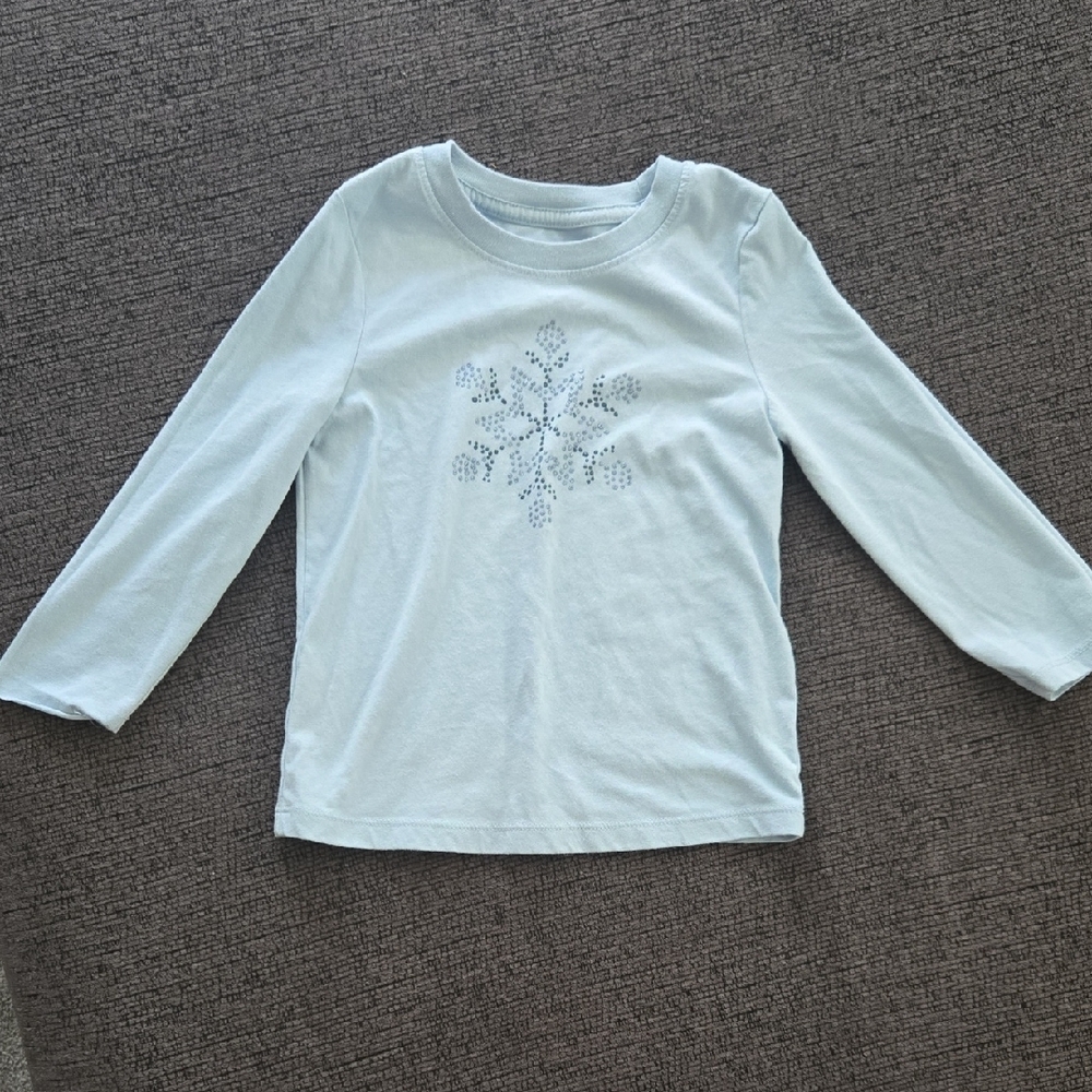 Kids White Snowflake Long Sleeve Shirt